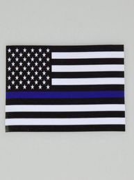 Mince BlueLine USA Police drapeaux voiture autocollant USA drapeau camions ordinateur autocollant autocollant 1143635 cm voiture décalcomanie fenêtre autocollant CYZ30797695898