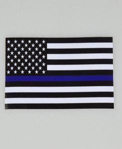 Mince BlueLine USA Police drapeaux voiture autocollant USA drapeau camions ordinateur autocollant autocollant 1143635 cm voiture décalcomanie fenêtre autocollant CYZ30792750120