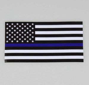 Blueline USA Police Flags Sticker Sticker Flag Trucks ordinateur ordinateur 1143635cm Window Cyz30794688179