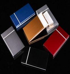 Pipes de mode minces Personnalité Créative Cigaret Cigaret Slim Metal Slider Box Cigarette Box Aluminium Boîte à cigarette GB2823760974