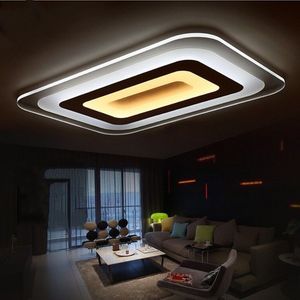 Dunne plafondlamp Moderne vierkante pandant LED-verlichting Acryl kroonluchters voor woonkamer slaapkamer AC85-265V