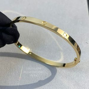 Detalles de oro del brazalete de amor delgado para mujer diseñadora de oro de 18k T0p son consistentes con el regalo oficial de joyería de lujo para la novia con la caja 008d