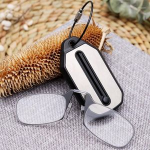 Dunne optica Leesbril met sleutelhanger Case Clear Frame 1.50 Sterkte lezers Anti-Blue Light Sunglasses