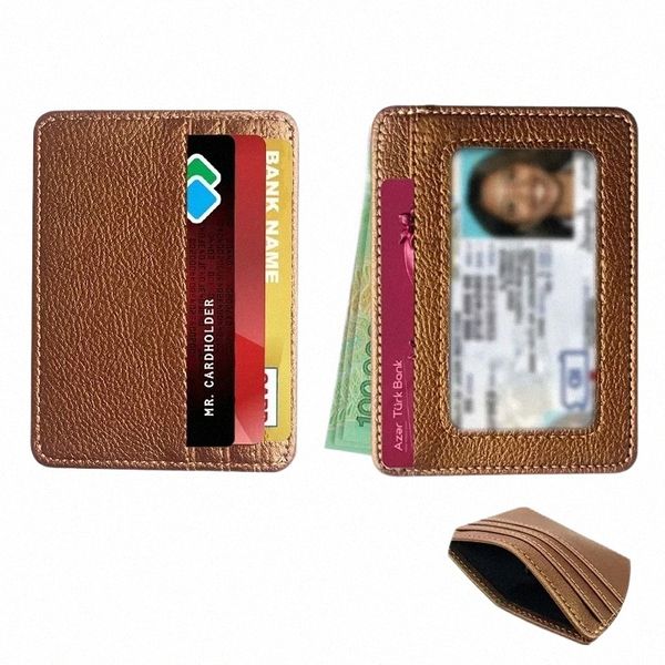mince en cuir PU mini portefeuille Slim Bank Credit Card Holder Multi Carte Slots Men's Busin Small Id Case pour homme à bourse Homme Z0ZW # #