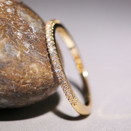 Anillos finos para mujer boda brillante circonita cúbica versátil anillo de dedo femenino