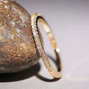 Dunne ringen voor vrouwen bruiloft briljante kubieke zirkoon veelzijdige vrouwelijke vingerring