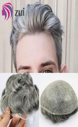Toupe de peau mince pour hommes Men039S Pièces de cheveux Système de remplacement Couleur Human Hair Mens Wig96921526705418