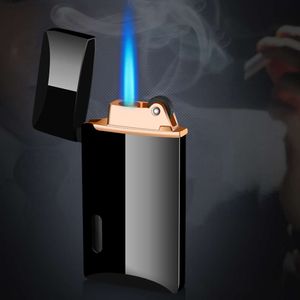 Thin Sublimation Cigarette Lighter Custom Adjustable Blue Flame Torch Bight