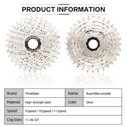 Bike de route ThinkRider 9 10 11 Speed Velocidade 28T / 32T Bicycle Cassette Freewheel MTB Sprocket pour Shimano A1 X7 X5
