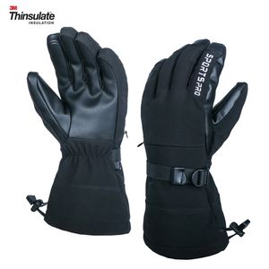 Thinsulate Winter Ski Schnee Handschuhe Männer Frauen Touchscreen Schwarz Grau Outdoor Warme Snowboard Schneemobil Wasserdichte Fäustlinge 211229