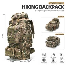 Questo zaino da trekking tattico ha una borsa da cintura indipendente che può essere utilizzata come borsa a tracolla