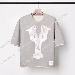 Thom 2021 TB Heren Patchwork Korte Mouw T-shirts met Patroon O-hals Casual Tees Heren Heup Pop Mode Zomer voor Mannelijk