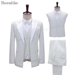 Thorndike 2021 nouveaux hommes dernière conception Costume Blazers gilet pantalon costumes sur mesure smoking pour fête de mariage Gentleman T1101 X0909