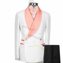 Thorndike 2024 nouveau Style costume masculin Busin mariage jolie pochette pantalon Chic hommes couleur unie 2 pièces Fi revers Double boutonnage K3V5 #