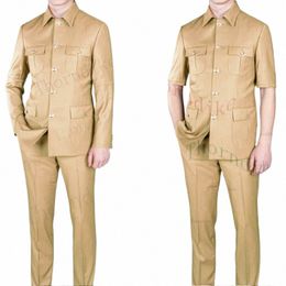 Thorndike Combinati-1 Safari Trajes para hombres Blazers hechos a medida Pantalones Normal Busin Causal Fiesta Cantante Novio Boda Prom X2uB #