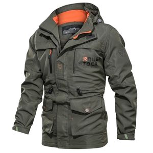 Thoshine marca primavera otoño hombres chaquetas al aire libre con capucha Multi bolsillos duradero impermeable hombre Casual chaqueta de abrigo 220301