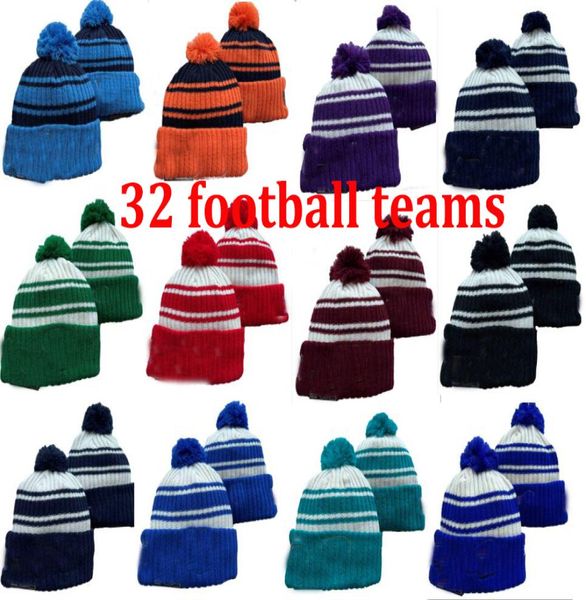 Miles de nuevos gorros Gorros Fútbol americano 32 equipos Deportes Gorros de invierno Bola de punto enviada globalmente 5718402