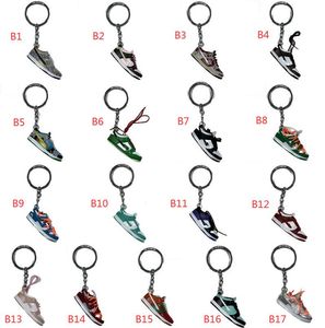 33 styles Designer Dunk Shoe Keychain Keyring avec logo (keykicks) Sneakers 3D Keychains pour hommes Mini Sport Shoe Keyring