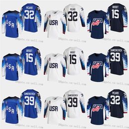 Thr 2019 IIHF Womens World Championship USA TEAM 15 Sydney Brodt 32 Shelly Picard 39 Melissa Samoskevich Blank Ice Hockey Jersey