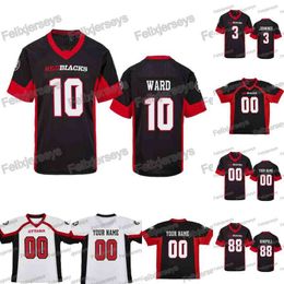 Thr 2019 New Ottawa Redblacks 3 Jonathon Jennings 10 Lewis Ward 88 Brad Sinopoli Maillot de football Noir Blanc