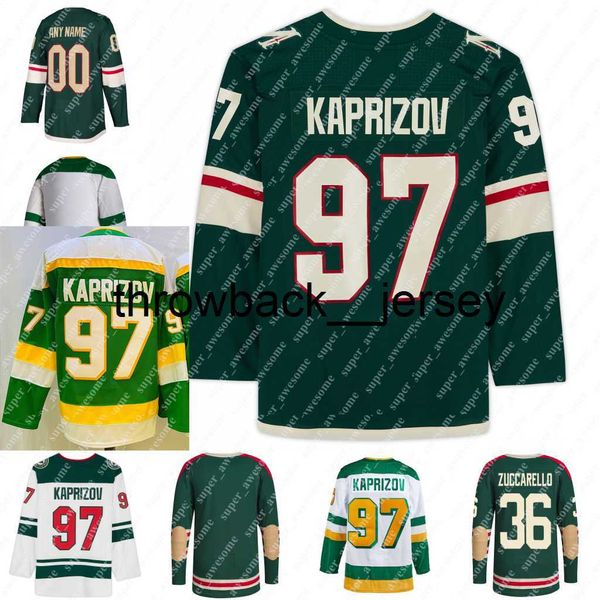 Thr 97 Maillot Kirill Kaprizov Marcus Foligno Matthew Boldy Mats Zuccarello Kevin Fiala Joel Eriksson Ek Jared Spurgeon Matt Dumba Maillots MarcAndre Fleury Yo