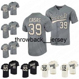 thr College Vanderbilt Commodores Basketball Jersey Javier Vaz Druw Jones Chris McElvain Spencer Jones Jack Leiter Jack Bulger Tate Kolwyck Carter Holton Maillots