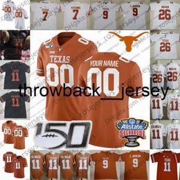 thr Personnalisé 2020 Texas Longhorns # 12 Earl Thomas III Colt McCoy 10 Vince Young 20 Earl Campbell 34 Ricky Williams Hommes Maillot de Football Enfant