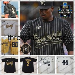 Thr Personnalisé 2021 Vanderbilt Commodores Baseball Swanson 8 Isaiah Thomas 16 Martin 22 Jack Leiter 51 Bradfield Jr 80 Rocker CWS Hommes Maillot Jeunesse