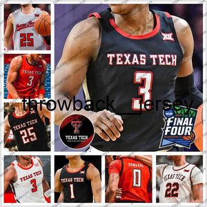 thr Custom 2022 Texas Tech TTU Basketball Jerseys 0 Kevin Obanor 1 Terrence Shannon Jr. 2 Davion Warren 11 Bryson Williams 15 Kevin McCullar Hommes Femmes Jeunes Enfants S-4XL
