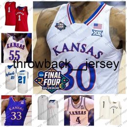 thr Maillot de basket personnalisé Kansas Jayhawks Gradey Dick Jalen Wilson Kevin McCullar KJ Adams Dajuan Harris Joseph Yesufu Hommes Femmes Jeunesse Kid Final Four Maillots S-4XL