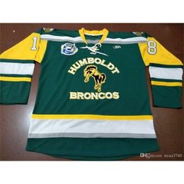 Thr Custom Hommes Jeunes femmes Thr tage Broncos Humboldt Broncos Humboldtstrong # 18 Hockey Jersey Taille S-5XL ou personnalisé n'importe quel nom ou numéro