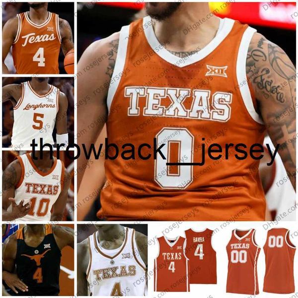 thr Custom NCAA Texas Longhorns Baketball Jersey 0 Bradley 2 Tucker 4 BAMBA 13 Thompson 22 Jones 23 Aldridge 31 Allen 35 Durant 52 Turner para Hombres Mujeres Jóvenes Niños S-4XL