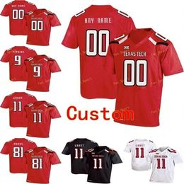 Thr Custom Texas Tech College Football Maillots 22 Jace Amaro 26 Ta'Zhawn Henry 27 Wes Welker 28 SaRodorick Thompson Hommes Femmes Jeunes Cousus