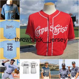 thr Mens Corpus Christi Hooks Baseball Jersey Blue Ghosts personnalisé n'importe quel nom et numéro