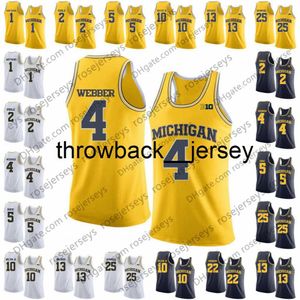 thr Michigan Wolverines #4 Webber 5 Rose 10 Hardaway Jr. Walton 25 Howard 41 Rice Chris Jalen Tim Derrick Juwan Glen College basketbalshirt