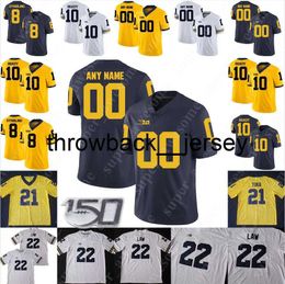 Thr Michigan Wolverines Maillot de football Shea Patterson Donovan Peoples-Jones Ben Bredeson Cesar Ruiz Luiji Vilain Brandon Peters Ambry Thomas