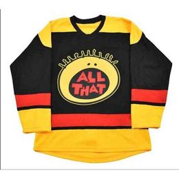 Thr Movie Kel Mitchell 00 All That Jersey Maillots de hockey sur glace 100% cousus Noir