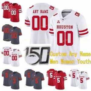 THR NCAA Jerseys Houston Cougars 13 Jeremy Singleton 15 Raelon Singleton 2 DJ Hayden Keith Corbin 21 Patrick Carr Football Custom