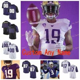 Thr NCAA College Jerseys Washington Huskies 25 Burr-Kirven 25 Sean McGrew 26 Salvon Ahmed 28 Newton 3 Jake Browning 3 Molden Football personnalisé