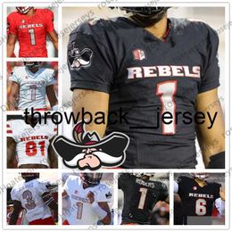 thr NCAA UNLV Rebels # 8 Charles Williams 9 Tyleek Collins 10 Darren Woods Jr. 80 Brandon Presley Rouge Noir Blanc Hommes Jeunesse Kid Jersey