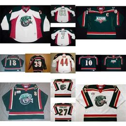 THR NIEUWE MENS Dames Kinderen 10 Kirby Law 24 Chris Ovington 44 Justin Falk Ahl Houston Eros 100% Borduurwerk Custom Hockey Jerseys Goalhit Cut