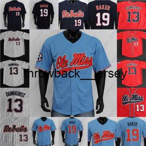 Thr Ole Miss Jersey de béisbol Justin Bench Reagan Burford Harris Ben Van Cleve Hayden Leatherwood Kemp Concejal Derek Diamond Jack Washburn John Gaddis Drew McDaniel