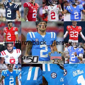 Maillot de football Thr Ole Miss Rebels Matt Corral Jaxson Dart Zach Evans Jerrion Ealy Elijah Moore Quinshon Judkins Snoop Conner Jonathan Mingo Kelly DK Metcalf Mannin