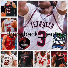 thr TTU Texas Tech 2020 Basketball # 0 Kyler Edwards 1 Shannon Jr. 15 Kevin McCullar 22 TJ Holyfield Ramsey Hommes Jeunes Maillots Enfant 4XL