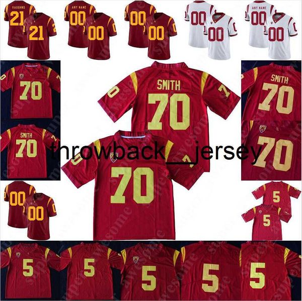 Thr USC Trojans Camiseta de fútbol Tyron Smith 1 Mike Williams 20 Mike Garrett 2 Robert Woods 58 Rey Maualuga 10 Brian Cushing 52 Jack Del Rio