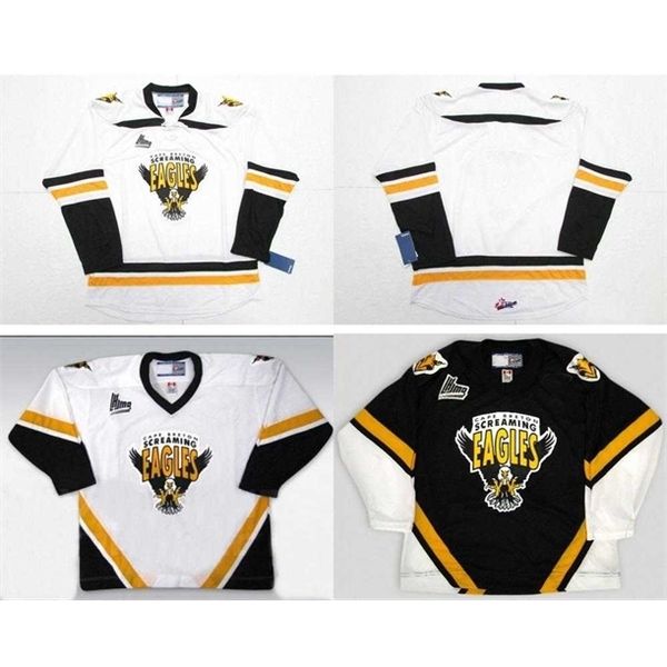 Thr Wholesale Personnaliser QMJHL Cape Breton Screaming Eagles Jersey Hommes Femmes Enfants Personnalisé N'importe Quel Nom No. Maillots De Hockey Sur Glace Pas Cher Goalit Cut