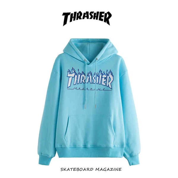 Thrasher Ice Fire Flame pull à capuche Wang Yibo039s même hommes et femmes 039s pull ample 272