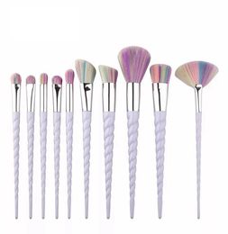 Thread Colorful Makeup Brush Set Foundation Powder Feed Shadow Making Brushes Cosmetic Beauty Make Up Tools 10pcSet RRA6791899889