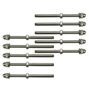 Freeshipping Terminal Stud End met schroefdraad, roestvrijstalen trapleuning, voor 1/8 inch kabeldekrailing Hand Swage T316 Marine Grade 60 Nevum