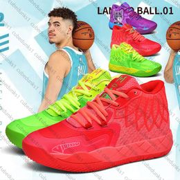 Drie balgeneratie basketbalschoenen Purple Mandarijn Duck Ramelo Ball Generatie 3 Orange Red MB.01 Practical Sneakers Male Designer hardloopschoenen 36-45